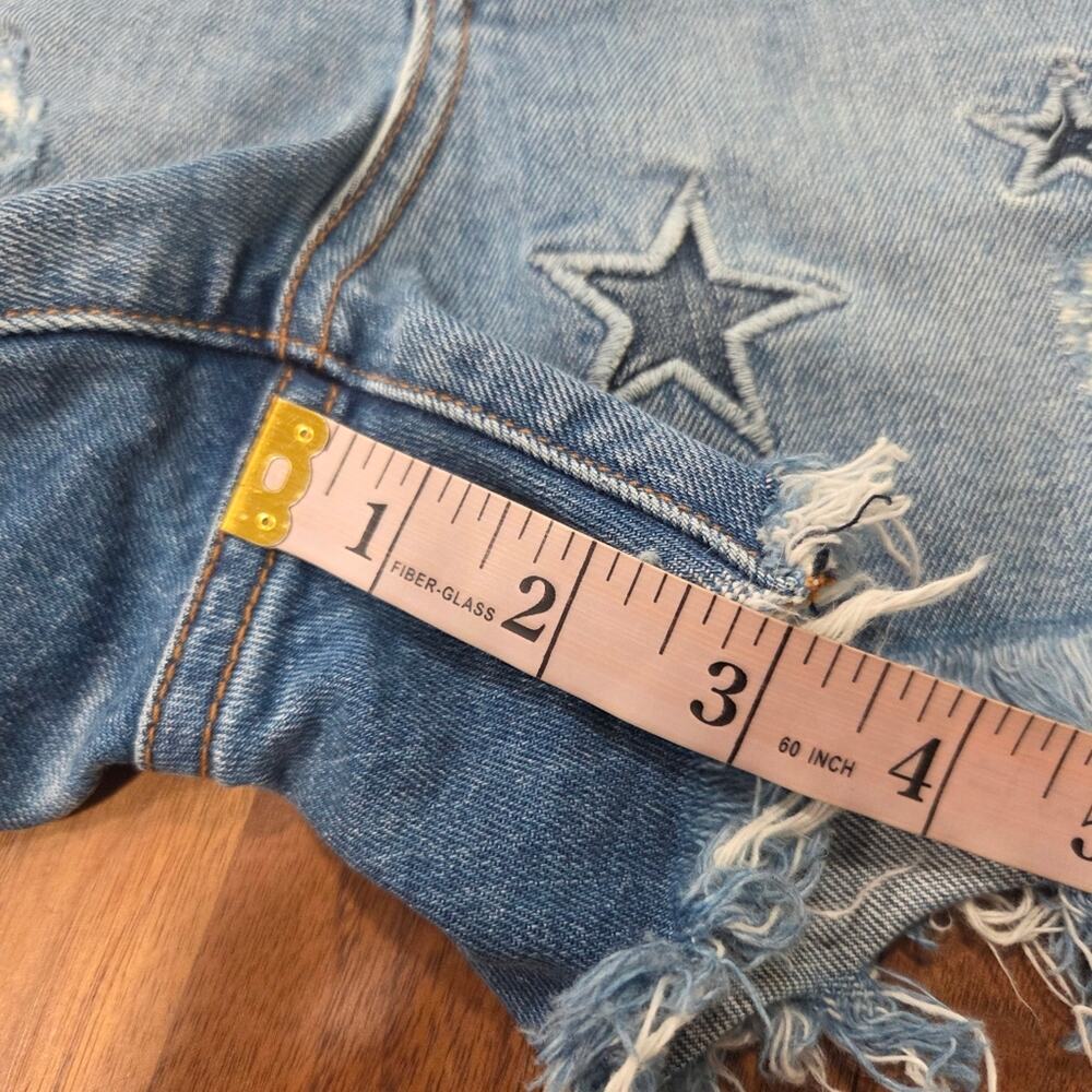 REVICE Blue Denim Star Appliqué Jean Shorts - Picture 7 of 9